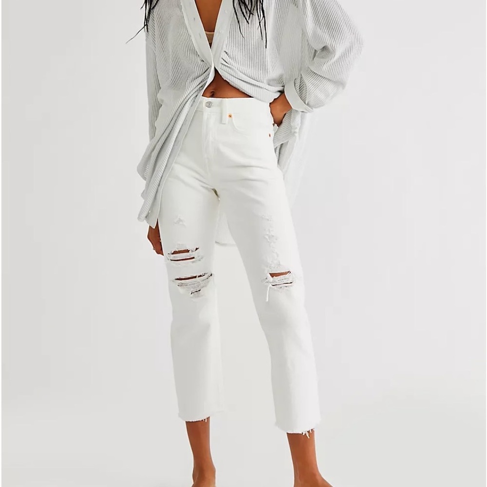 Levi's Wedgie Straight Jeans distressed White Size 28